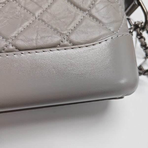 Authenticated pre-owned Gabrielle Small Quilted Calfskin Gray - Shoulder Bag at Looply