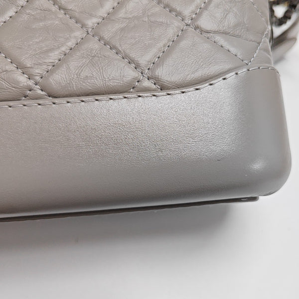 Authenticated pre-owned Gabrielle Small Quilted Calfskin Gray - Shoulder Bag at Looply