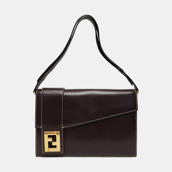 Calfskin Shoulder Bag Brown