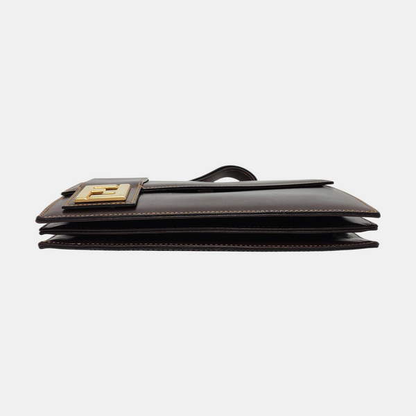 Calfskin Shoulder Bag Brown