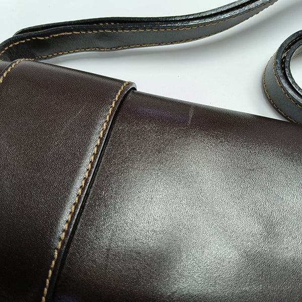 Calfskin Shoulder Bag Brown