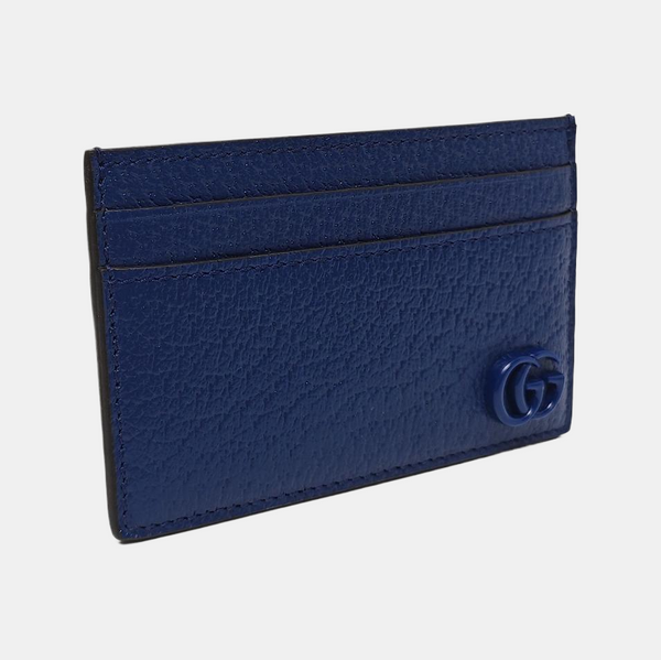 Authenticated pre-owned GG Marmont Calfskin Blue Card Holder - Card Holder at Looply