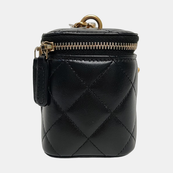 Authenticated pre-owned Vanity Case Quilted Lambskin Black - Crossbody Bag at Looply