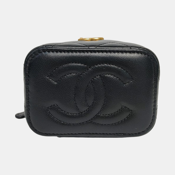 Authenticated pre-owned Vanity Case Quilted Lambskin Black - Crossbody Bag at Looply