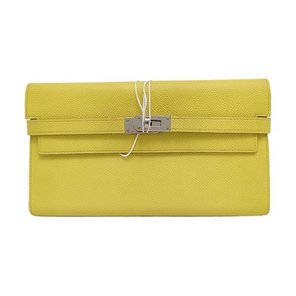 Authenticated pre-owned Kelly Epsom Yellow Wallet - Wallet at Looply