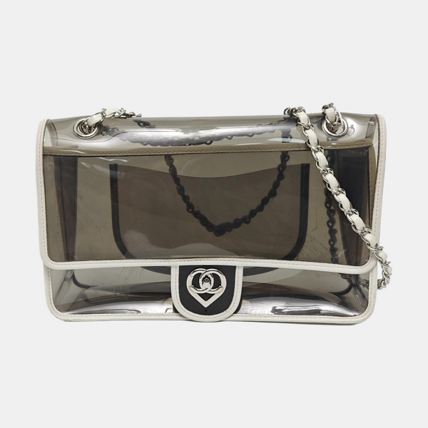 Authenticated pre-owned Classic Flap Plastic Gray - Shoulder Bag at Looply