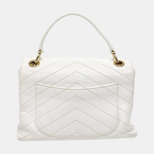 Authenticated pre-owned Classic Flap Calfskin White - Shoulder Bag at Looply