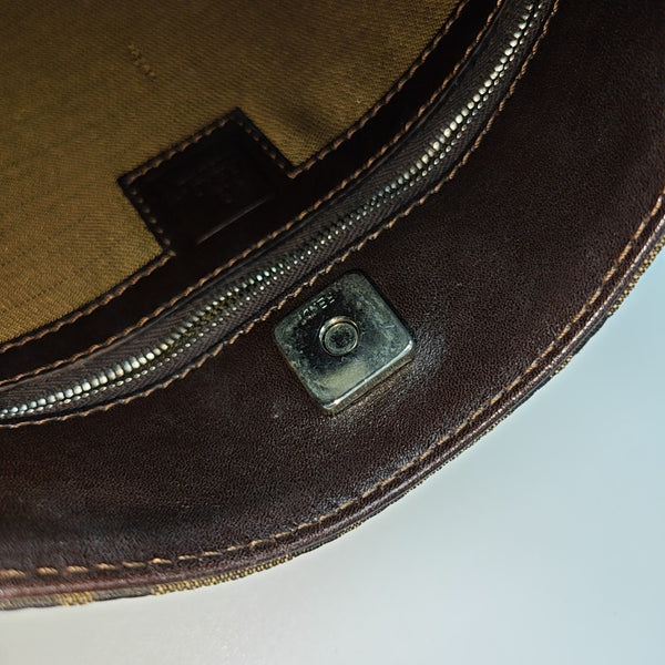 Monogram Canvas Shoulder Bag Brown
