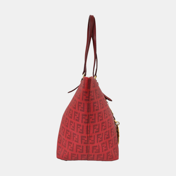 Coated Canvas Tote Bag Red