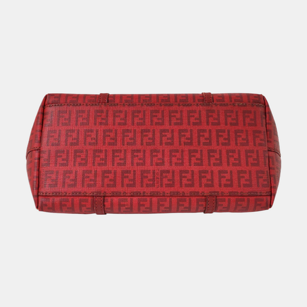 Coated Canvas Tote Bag Red