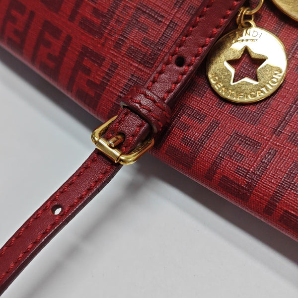 Coated Canvas Tote Bag Red