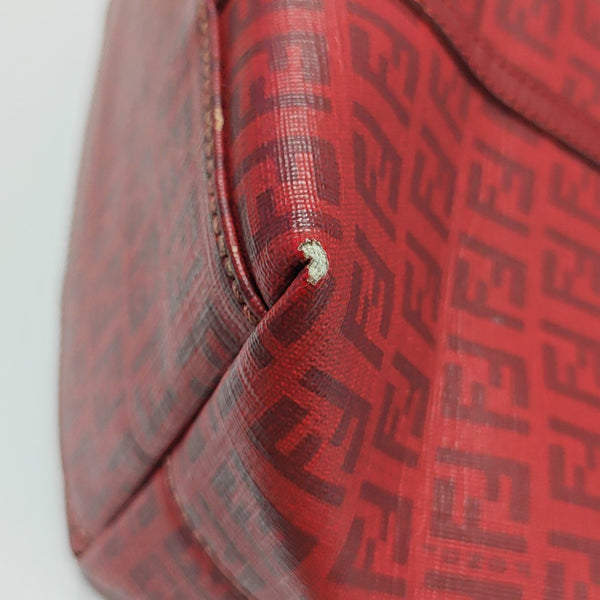 Coated Canvas Tote Bag Red