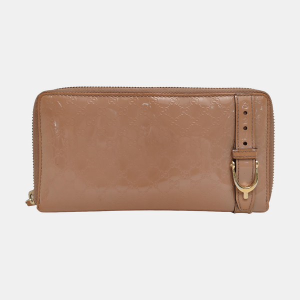 Authenticated pre-owned Microguccissima Monogram Patent Leather Pink Wallet - Wallet at Looply