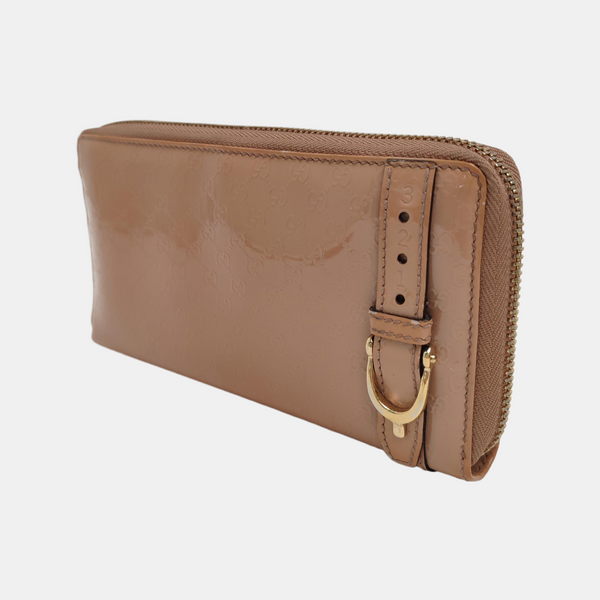 Authenticated pre-owned Microguccissima Monogram Patent Leather Pink Wallet - Wallet at Looply