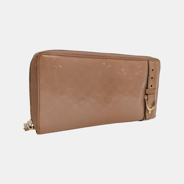 Authenticated pre-owned Microguccissima Monogram Patent Leather Pink Wallet - Wallet at Looply