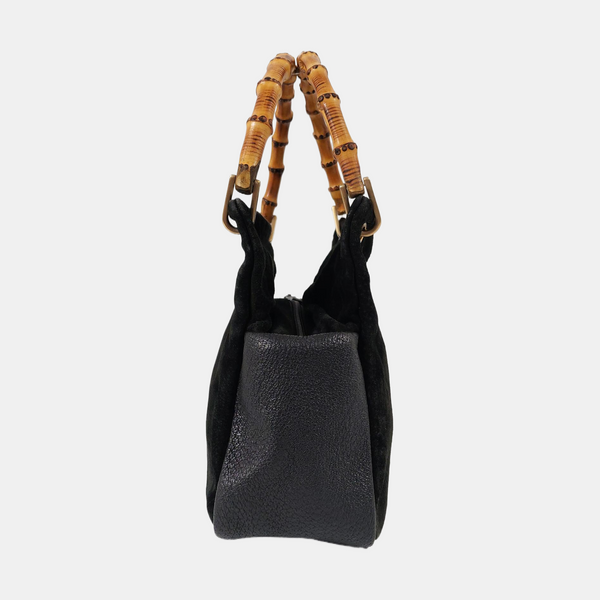 Authenticated pre-owned Bamboo 1947 Suede Black - Top Handle Bag at Looply