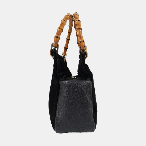 Authenticated pre-owned Bamboo 1947 Suede Black - Top Handle Bag at Looply