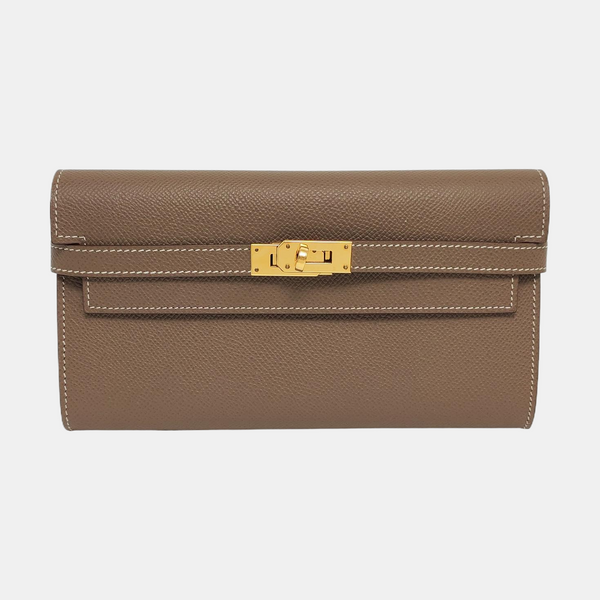 Authenticated pre-owned Kelly Epsom Gray Wallet - Wallet at Looply