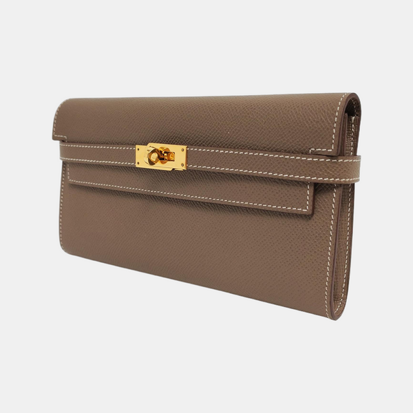Authenticated pre-owned Kelly Epsom Gray Wallet - Wallet at Looply