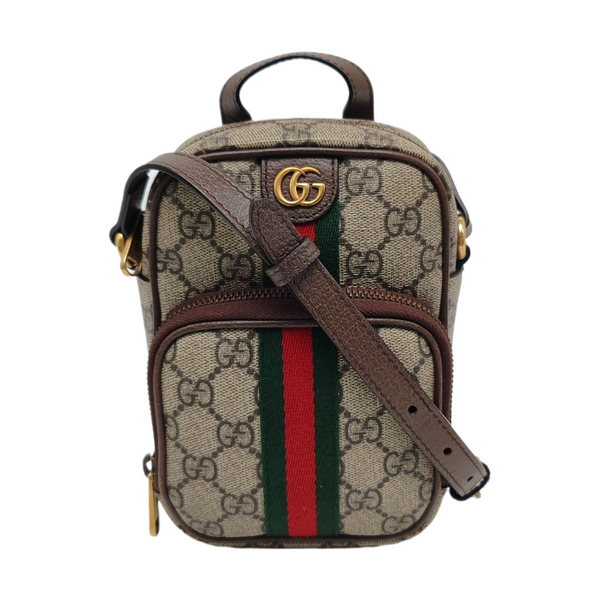 Authenticated pre-owned Ophidia Small Monogram Coated Canvas Beige - Crossbody Bag at Looply