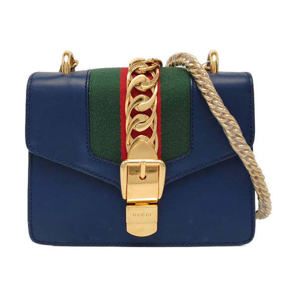 Authenticated pre-owned Sylvie Small Calfskin Blue - Shoulder Bag at Looply