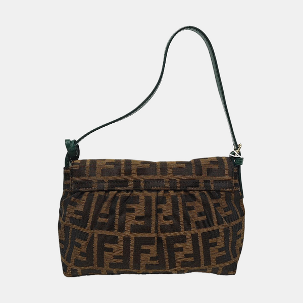 Fabric Top Handle Bag Brown