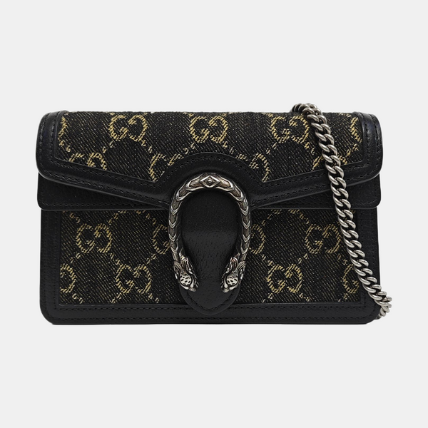 Authenticated pre-owned Dionysus Super Mini Monogram Denim Black - Shoulder Bag at Looply