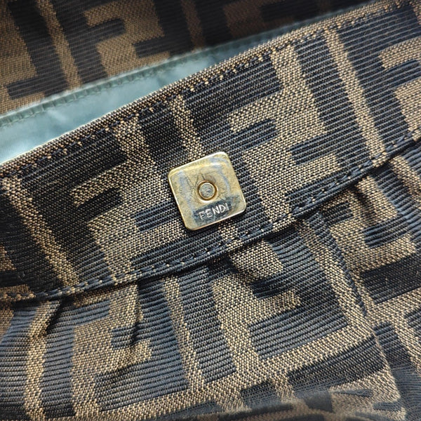 Fabric Top Handle Bag Brown
