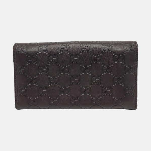Authenticated pre-owned Microguccissima Monogram Calfskin Brown Wallet - Wallet at Looply