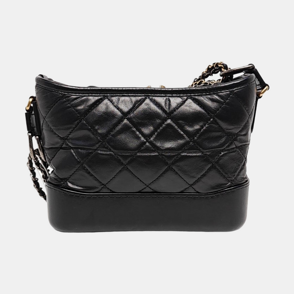 Authenticated pre-owned Gabrielle Small Quilted Vintage Calf Black - Shoulder Bag at Looply
