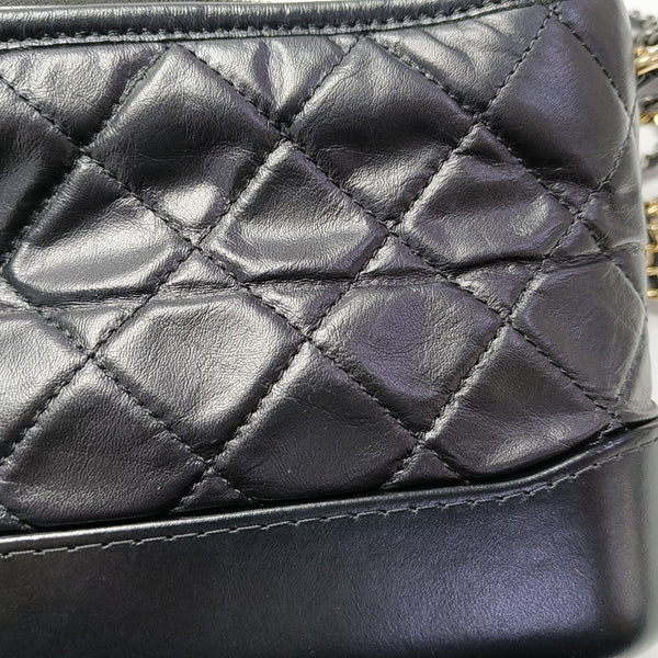 Authenticated pre-owned Gabrielle Small Quilted Vintage Calf Black - Shoulder Bag at Looply