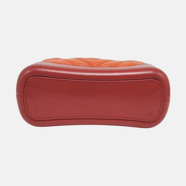 Authenticated pre-owned Gabrielle Small Chevron Calfskin Orange - Shoulder Bag at Looply