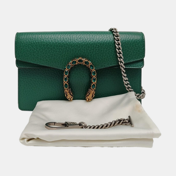 Authenticated pre-owned Dionysus Super Mini Calfskin Green - Shoulder Bag at Looply