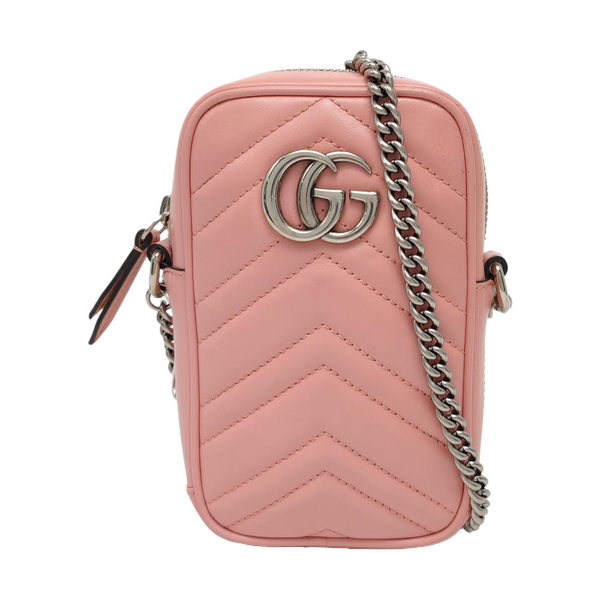 Authenticated pre-owned GG Marmont Mini Calfskin Pink - Shoulder Bag at Looply