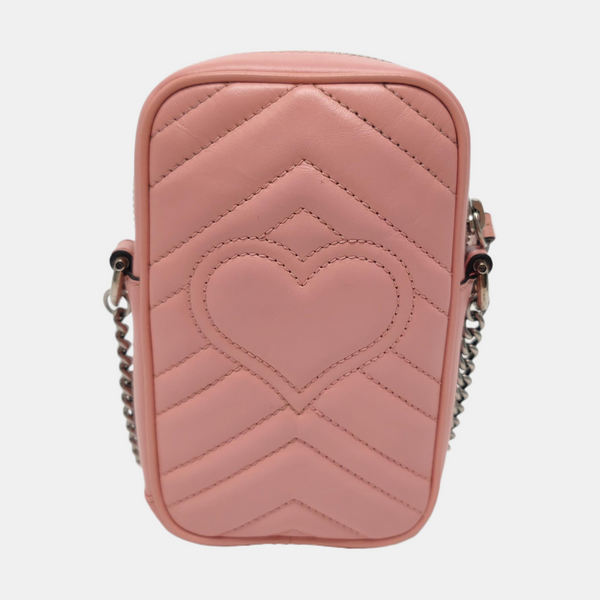 Authenticated pre-owned GG Marmont Mini Calfskin Pink - Shoulder Bag at Looply
