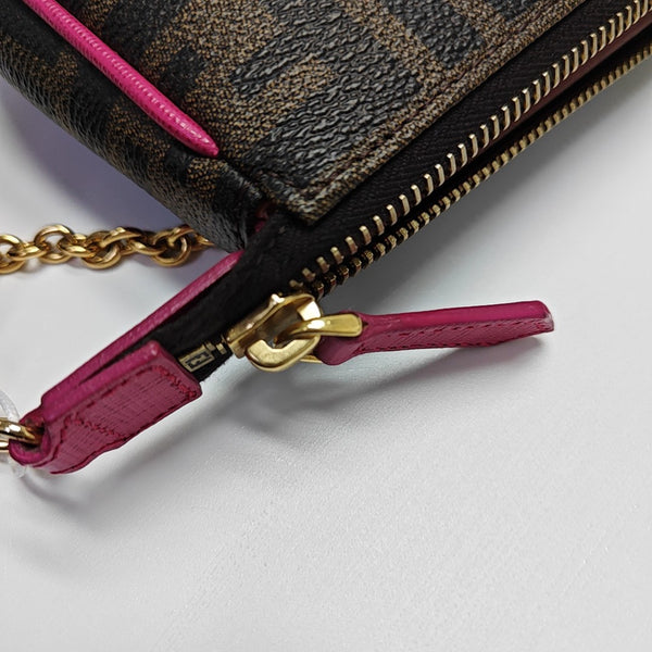 Coated Canvas Top Handle Bag Brown