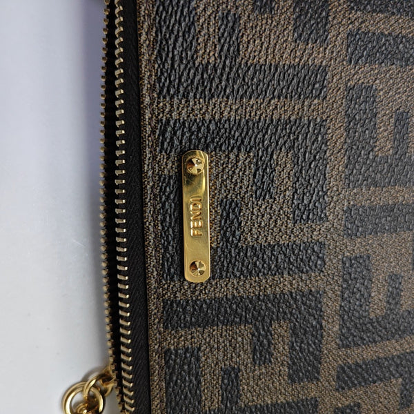 Coated Canvas Top Handle Bag Brown