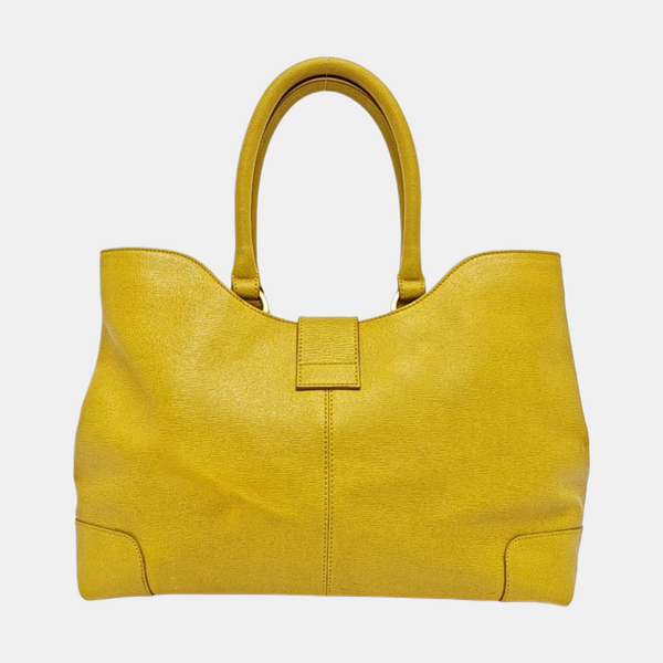 Calfskin Top Handle Bag Yellow