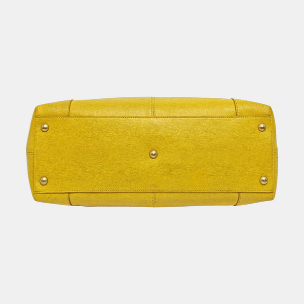 Calfskin Top Handle Bag Yellow