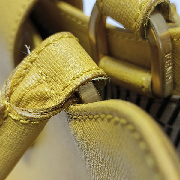 Calfskin Top Handle Bag Yellow
