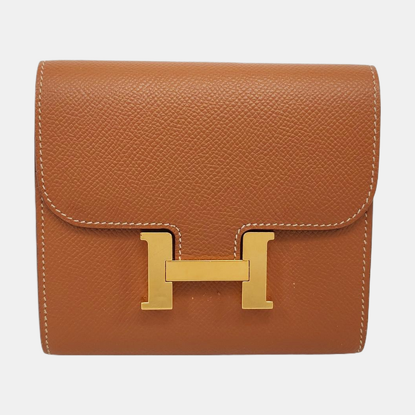 Authenticated pre-owned Constance Slim Epsom Brown Wallet - Wallet at Looply