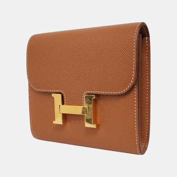 Authenticated pre-owned Constance Slim Epsom Brown Wallet - Wallet at Looply