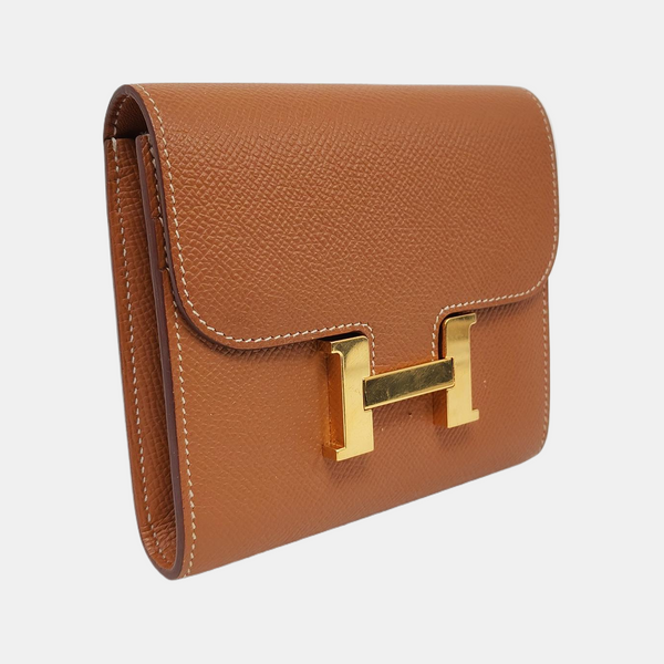 Authenticated pre-owned Constance Slim Epsom Brown Wallet - Wallet at Looply