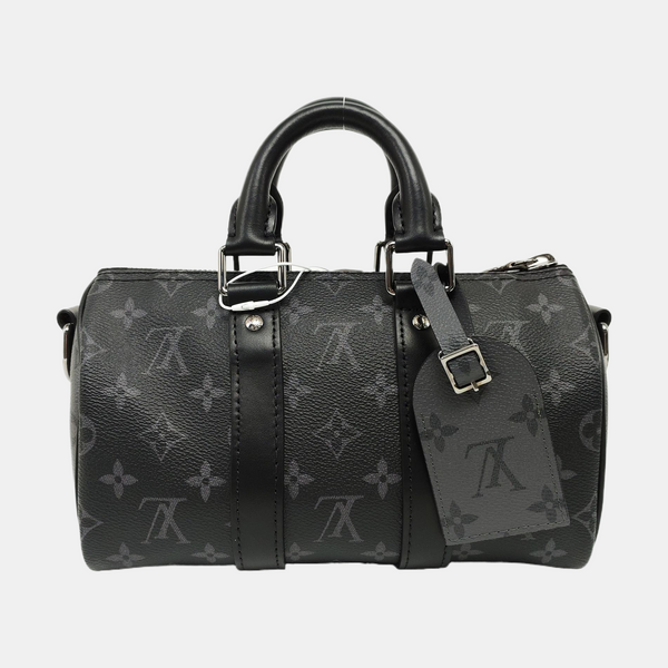 KEEPALL 25 Monogram Coated Canvas Black