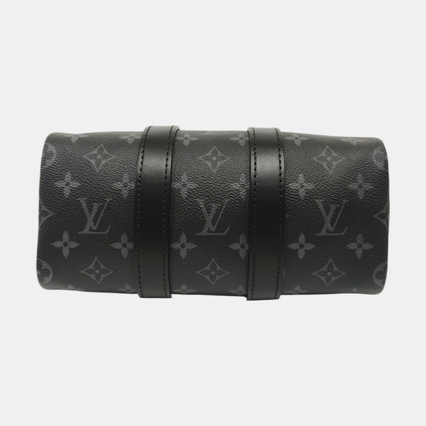 KEEPALL 25 Monogram Coated Canvas Black