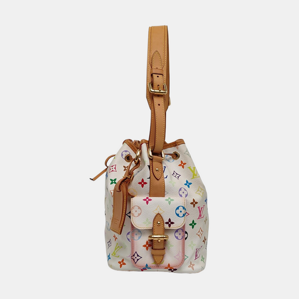 NÉONOÉ MM Monogram Coated Canvas White