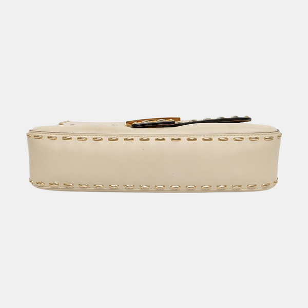 Baguette Medium Calfskin White