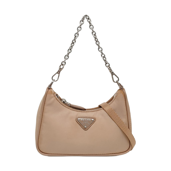 Authenticated pre-owned Re-edition Nylon Beige - Shoulder Bag at Looply