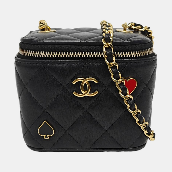 Authenticated pre-owned Vanity Case Small Quilted Lambskin Black - Shoulder Bag at Looply