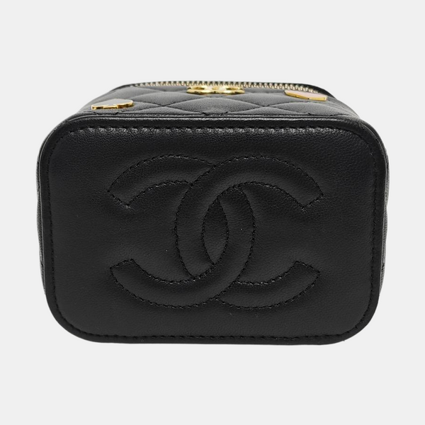 Authenticated pre-owned Vanity Case Small Quilted Lambskin Black - Shoulder Bag at Looply